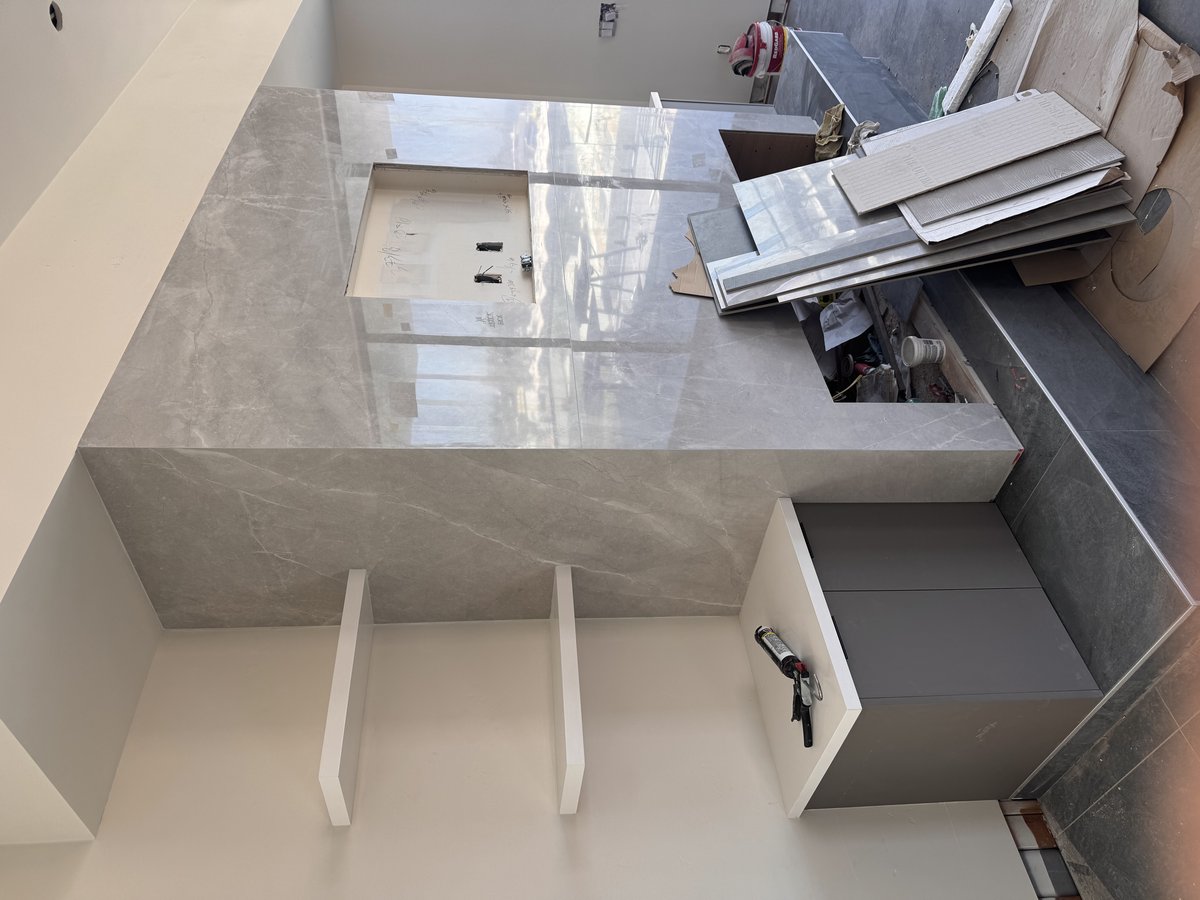Modern Kitchen with Marble Countertops in Encinitas